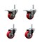 Service Caster 3 Inch Red Polyurethane Swivel 58 Inch Threaded Stem Caster Set 2 Total Lock Brakes SCC-TSTTL20S314-PPUB-RED-58212-2-S-2 - alternate 1